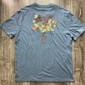 Old Navy "Scenic Vibes" Floral Graphic Tee - Wintry Waters Blue - Size Large